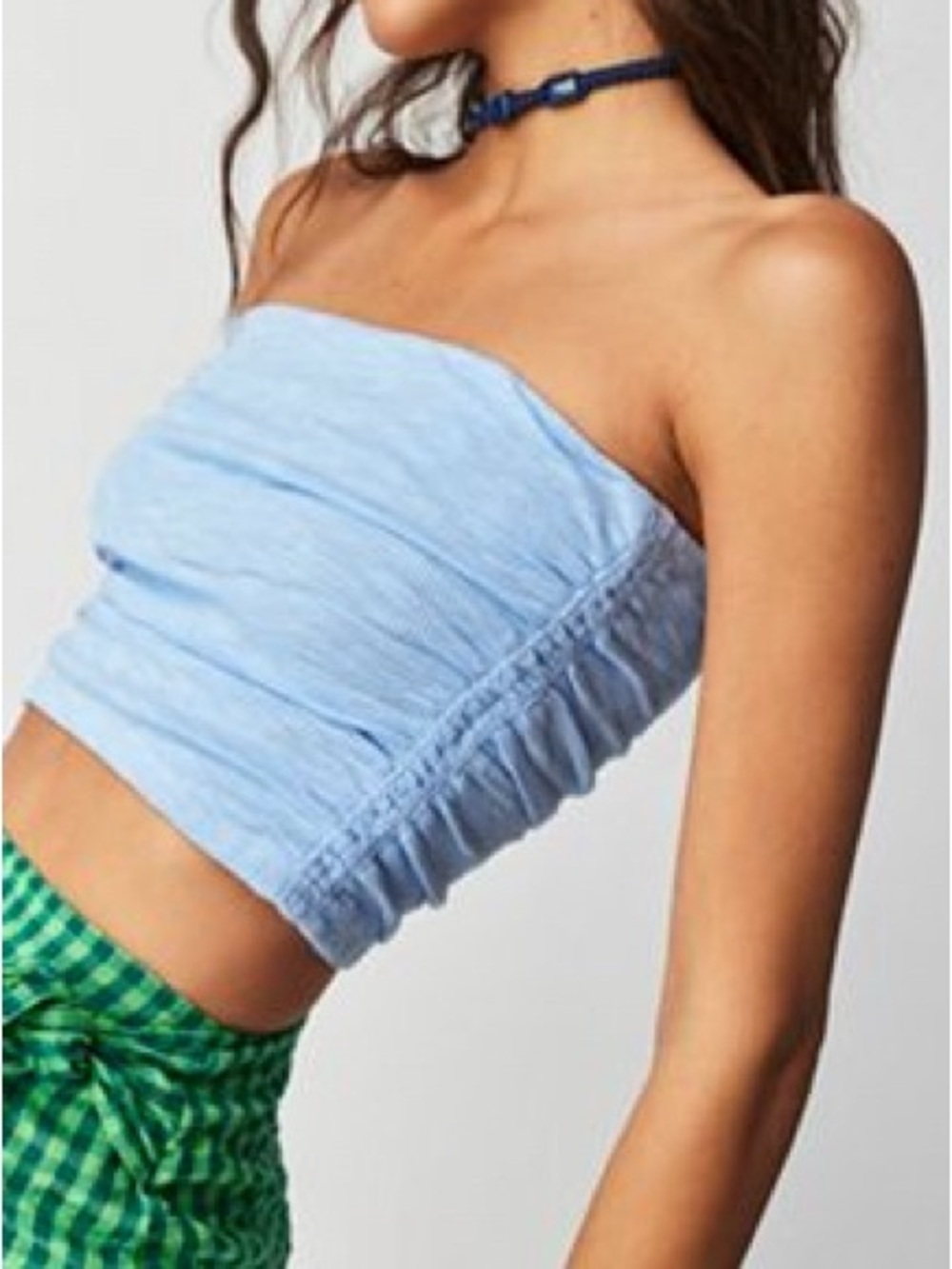 Free People Boulevard Tube Top Light Blue M